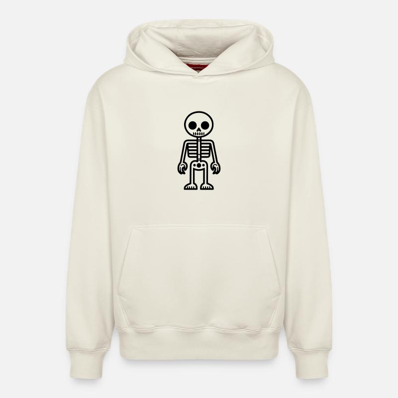 Bande dessinée squelette - Sweat à capuche unisexe décontracté en coton biologique – de SPREAD - blanc cassé