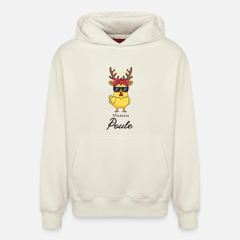 Maman poule - Sweat à capuche unisexe décontracté en coton biologique – de SPREAD - blanc cassé