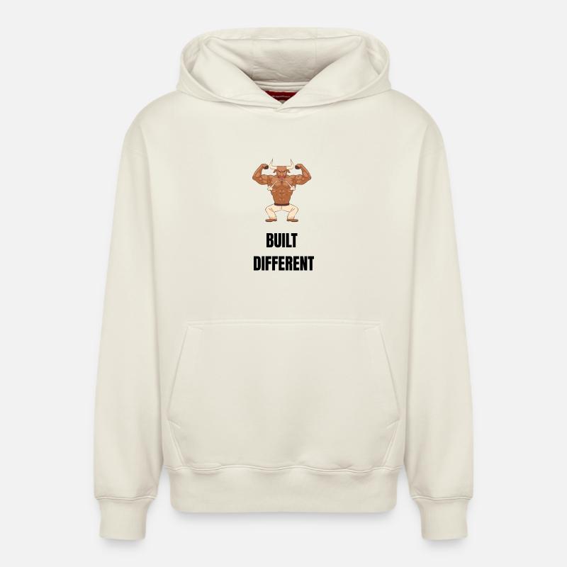 Construit différemment - Sweat à capuche unisexe décontracté en coton biologique – de SPREAD - blanc cassé