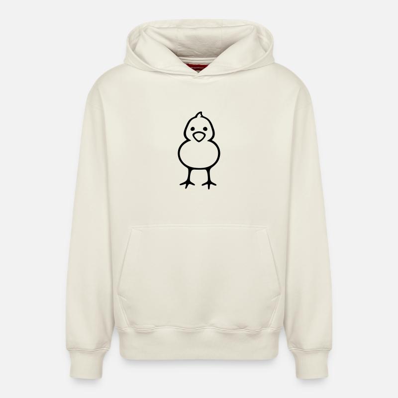 Poussin - Sweat à capuche unisexe décontracté en coton biologique – de SPREAD - blanc cassé