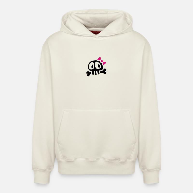 lady skull - Sweat à capuche unisexe décontracté en coton biologique – de SPREAD - blanc cassé