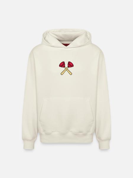Pömpel gekreuzt - Relaxed Unisex Organic Hoodie – von SPREAD - Naturweiß