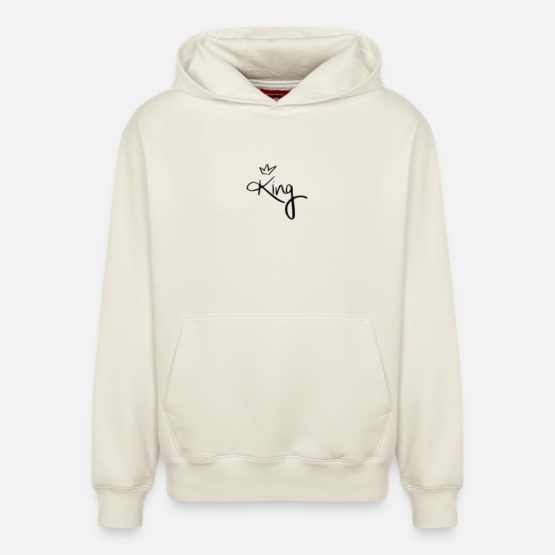 Roi. - Sweat à capuche unisexe décontracté en coton biologique – de SPREAD - blanc cassé