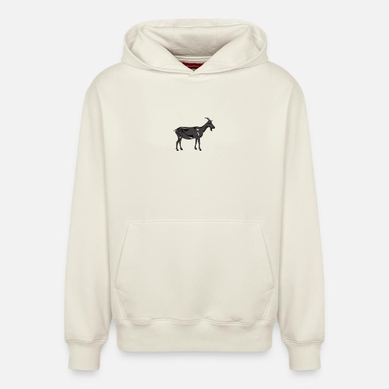 Gris Chèvre de la Saint-Patrick - Sweat à capuche unisexe décontracté en coton biologique – de SPREAD - blanc cassé