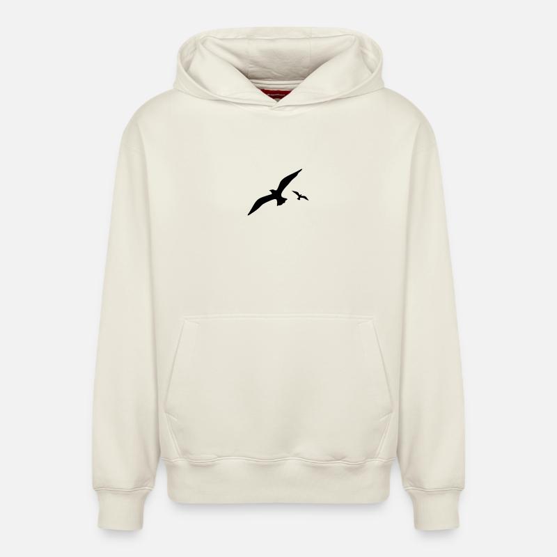 mouette - Sweat à capuche unisexe décontracté en coton biologique – de SPREAD - blanc cassé