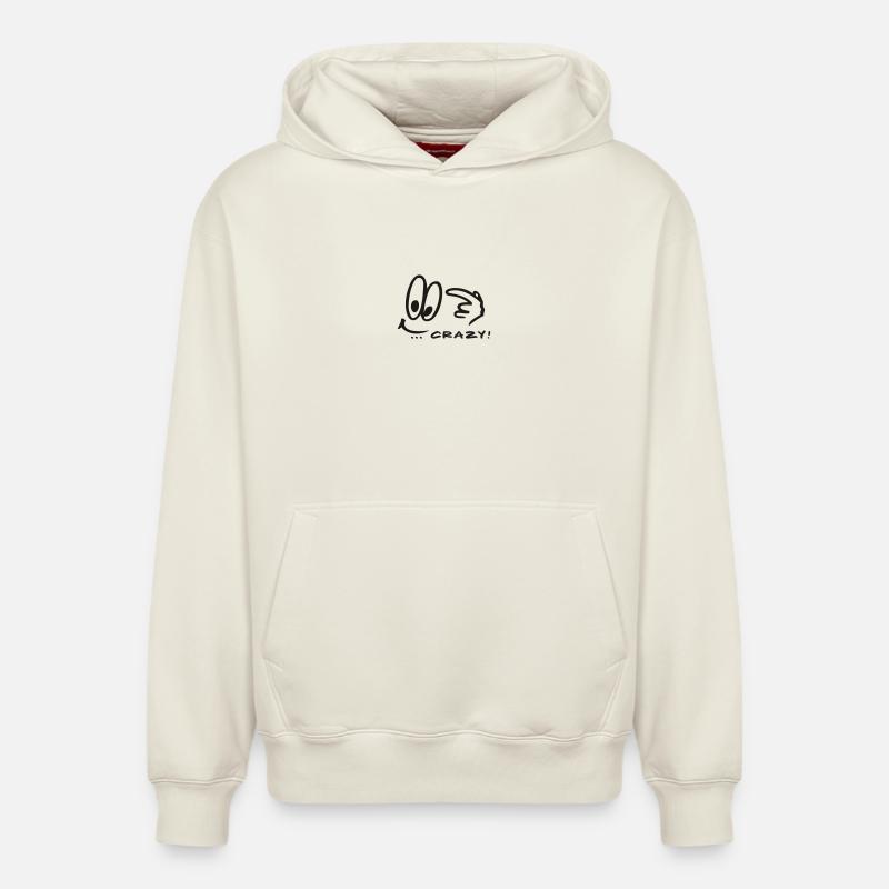 Fou - Sweat à capuche unisexe décontracté en coton biologique – de SPREAD - blanc cassé