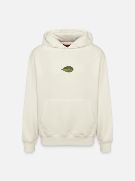 Leaf Structure Olive Green Pattern - Relaxed Unisex Organic Hoodie – by SPREAD - off white