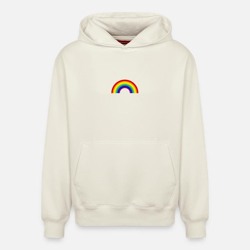 arc-en-ciel - Sweat à capuche unisexe décontracté en coton biologique – de SPREAD - blanc cassé