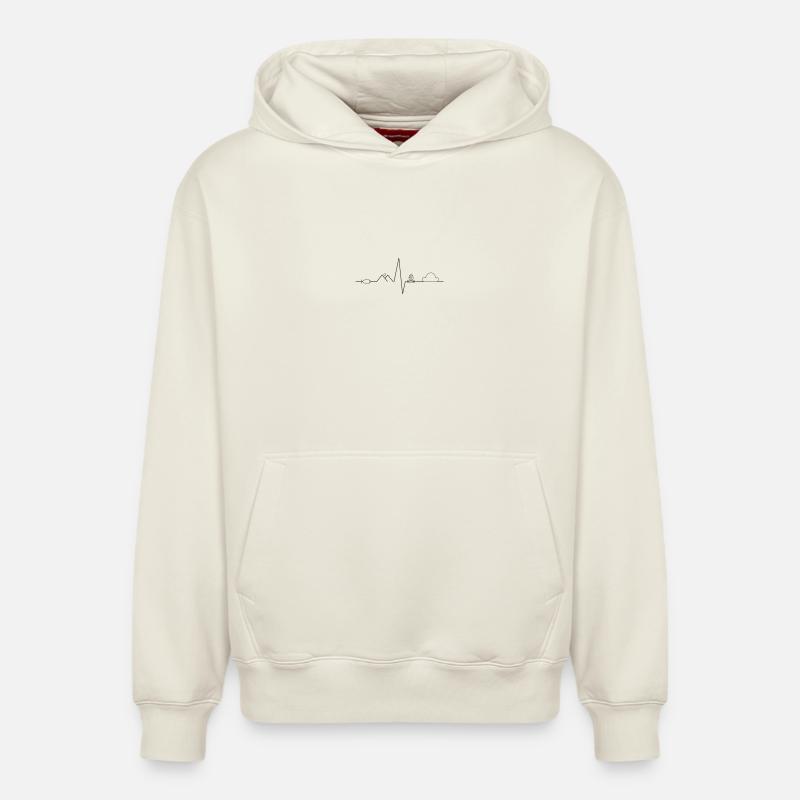 Design extérieur - Sweat à capuche unisexe décontracté en coton biologique – de SPREAD - blanc cassé