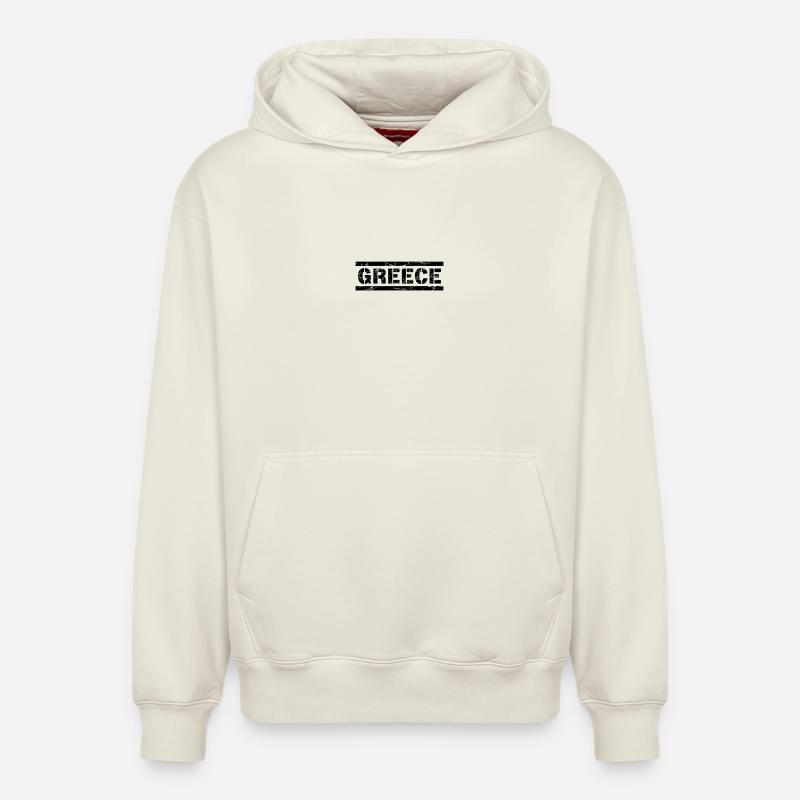 Grèce - Sweat à capuche unisexe décontracté en coton biologique – de SPREAD - blanc cassé