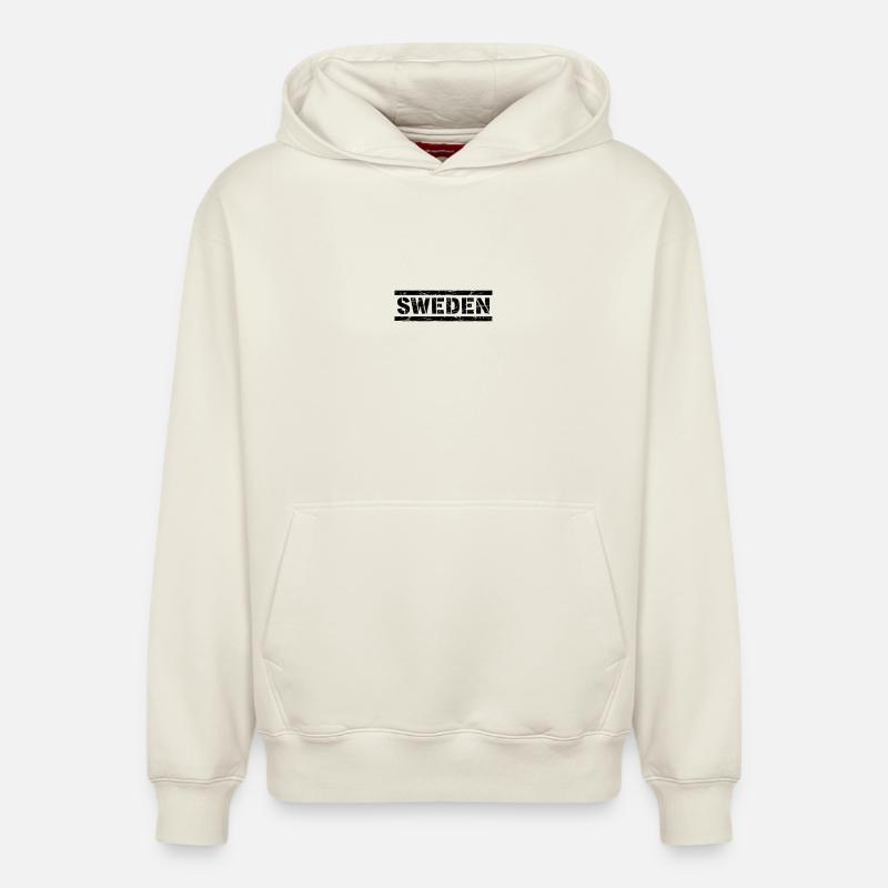 Suède - Sweat à capuche unisexe décontracté en coton biologique – de SPREAD - blanc cassé