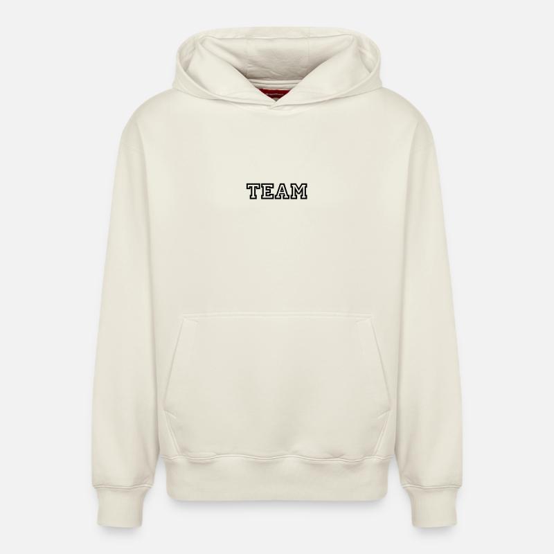 Team - Sweat à capuche unisexe décontracté en coton biologique – de SPREAD - blanc cassé