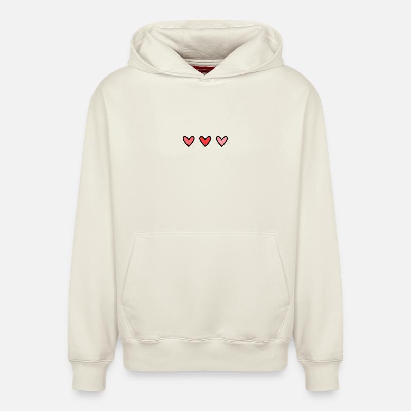 COEUR - Sweat à capuche unisexe décontracté en coton biologique – de SPREAD - blanc cassé