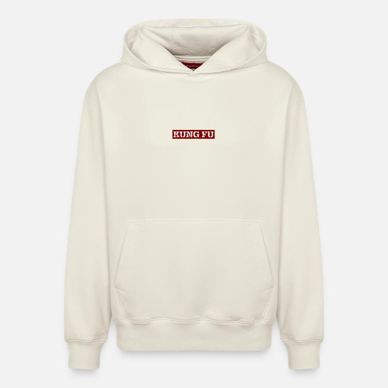 Kung-fu - Sweat à capuche unisexe décontracté en coton biologique – de SPREAD - blanc cassé