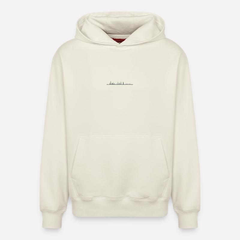Audio Waveform - Sweat à capuche unisexe décontracté en coton biologique – de SPREAD - blanc cassé