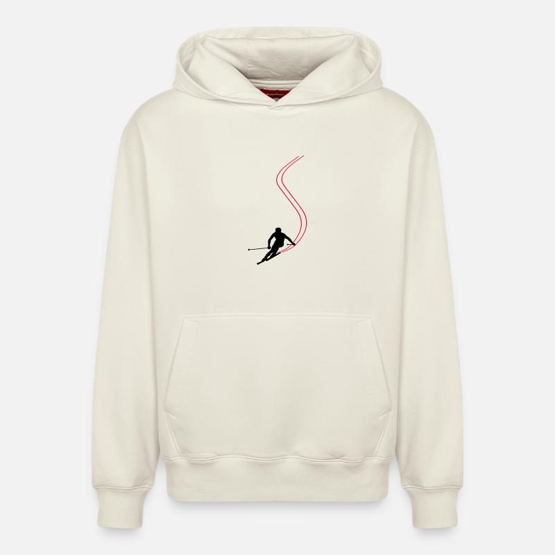 Ski ! - Sweat à capuche unisexe décontracté en coton biologique – de SPREAD - blanc cassé