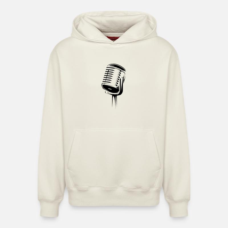 mikrofon illustration Symbol Geschenk microphon - Relaxed Unisex Organic Hoodie – von SPREAD - Naturweiß