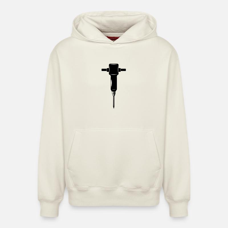 Krikhamer oder Presslufthammer - Relaxed Unisex Organic Hoodie – von SPREAD - Naturweiß