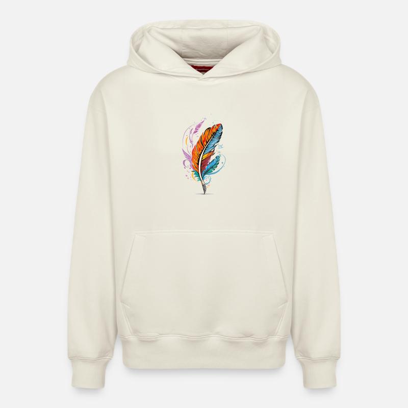 Feather - Relaxed Unisex Organic Hoodie – von SPREAD - Naturweiß