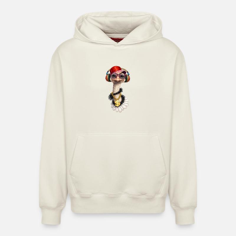 Bouquet cool avec casque - Sweat à capuche unisexe décontracté en coton biologique – de SPREAD - blanc cassé