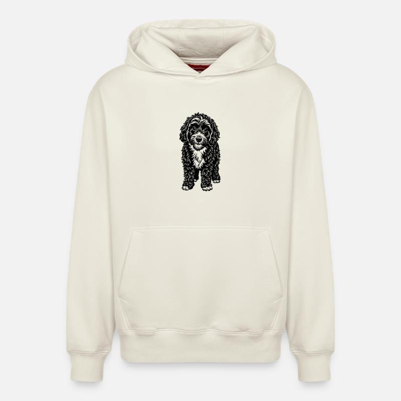 Cockapoo - Sweat à capuche unisexe décontracté en coton biologique – de SPREAD - blanc cassé