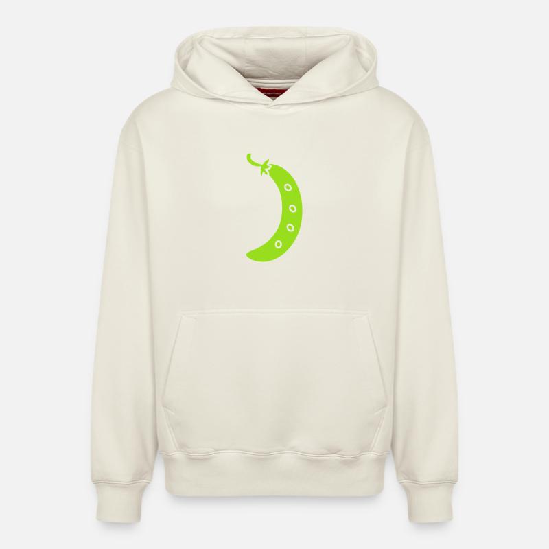 haricot vert - Sweat à capuche unisexe décontracté en coton biologique – de SPREAD - blanc cassé