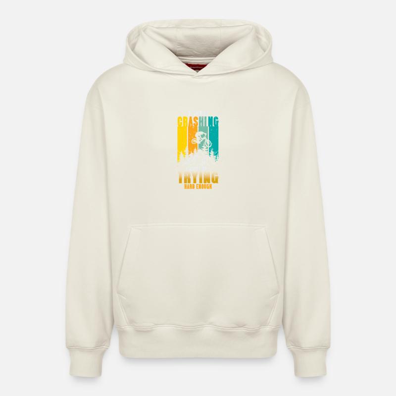 BMX Bicyclette Dire BMX Biker - Sweat à capuche unisexe décontracté en coton biologique – de SPREAD - blanc cassé
