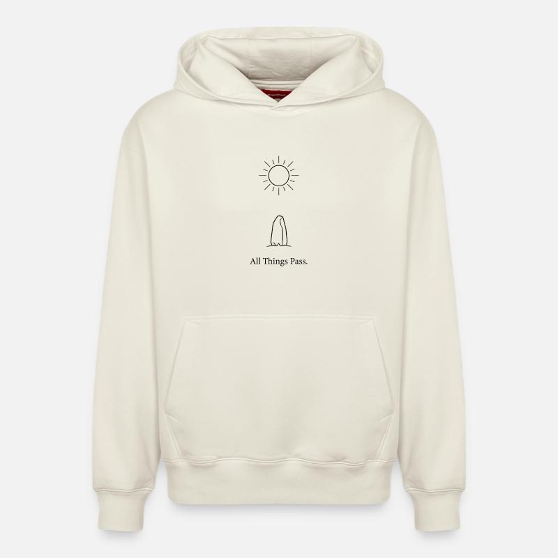 Tout passe - Sweat à capuche unisexe décontracté en coton biologique – de SPREAD - blanc cassé