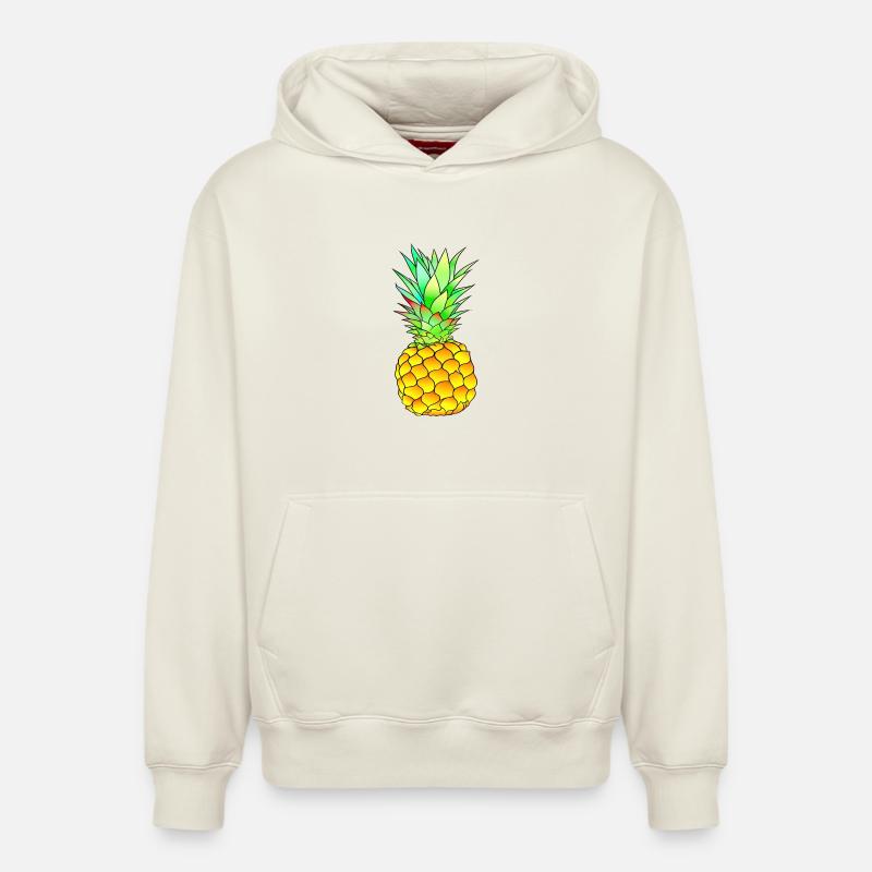 Ananas - Sweat à capuche unisexe décontracté en coton biologique – de SPREAD - blanc cassé