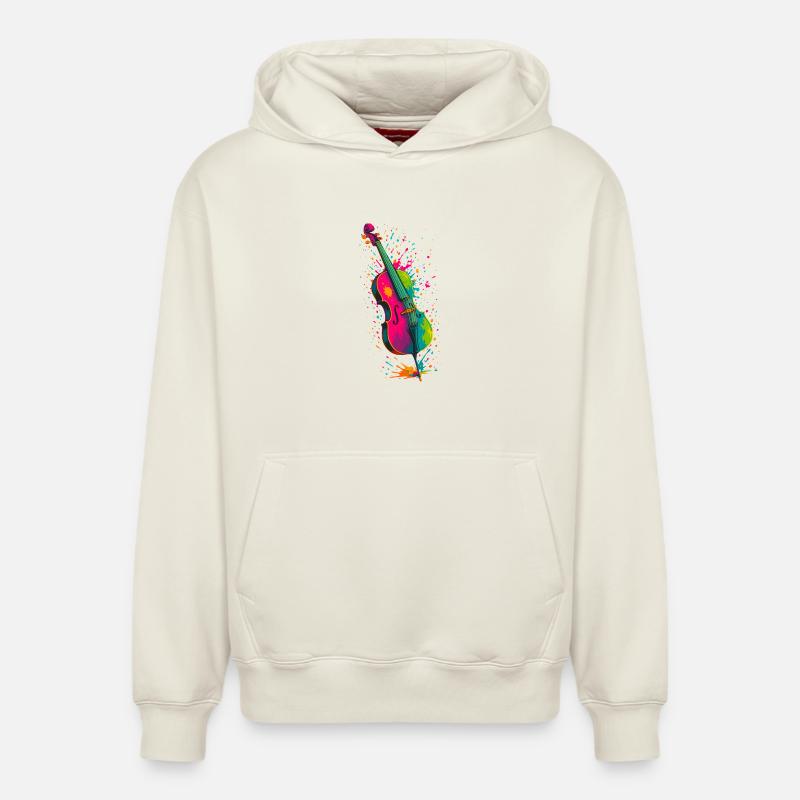 Violoncelle Splash - Sweat à capuche unisexe décontracté en coton biologique – de SPREAD - blanc cassé