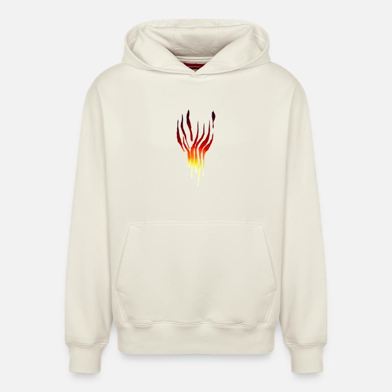 Flammes Tribales - Sweat à capuche unisexe décontracté en coton biologique – de SPREAD - blanc cassé