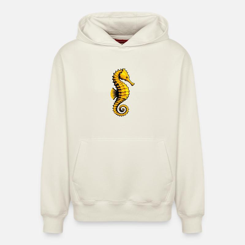 Hippocampe - Sweat à capuche unisexe décontracté en coton biologique – de SPREAD - blanc cassé