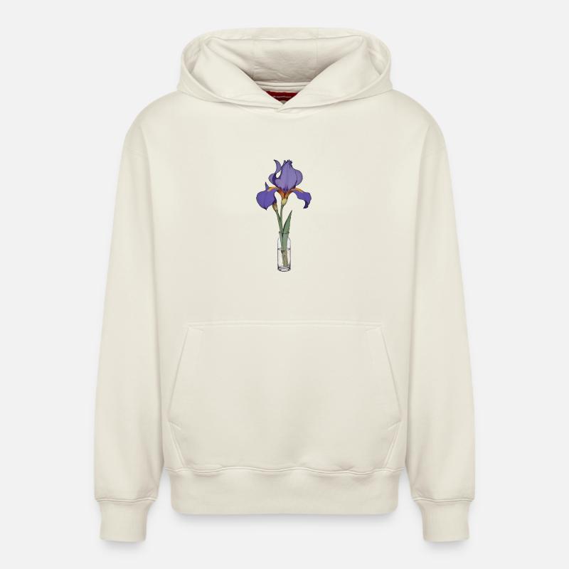 Iris - Sweat à capuche unisexe décontracté en coton biologique – de SPREAD - blanc cassé