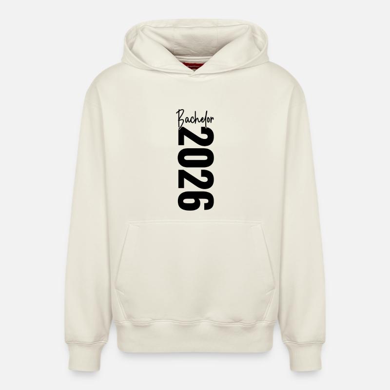 Baccalauréat 2026 - Sweat à capuche unisexe décontracté en coton biologique – de SPREAD - blanc cassé