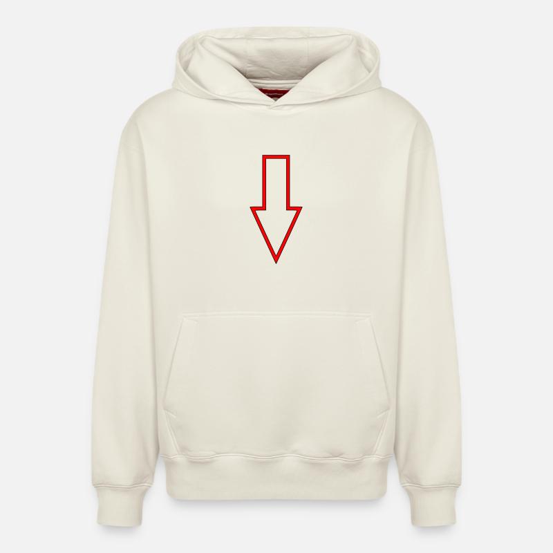 Flèche directionnelle Panneau indicateur - Sweat à capuche unisexe décontracté en coton biologique – de SPREAD - blanc cassé