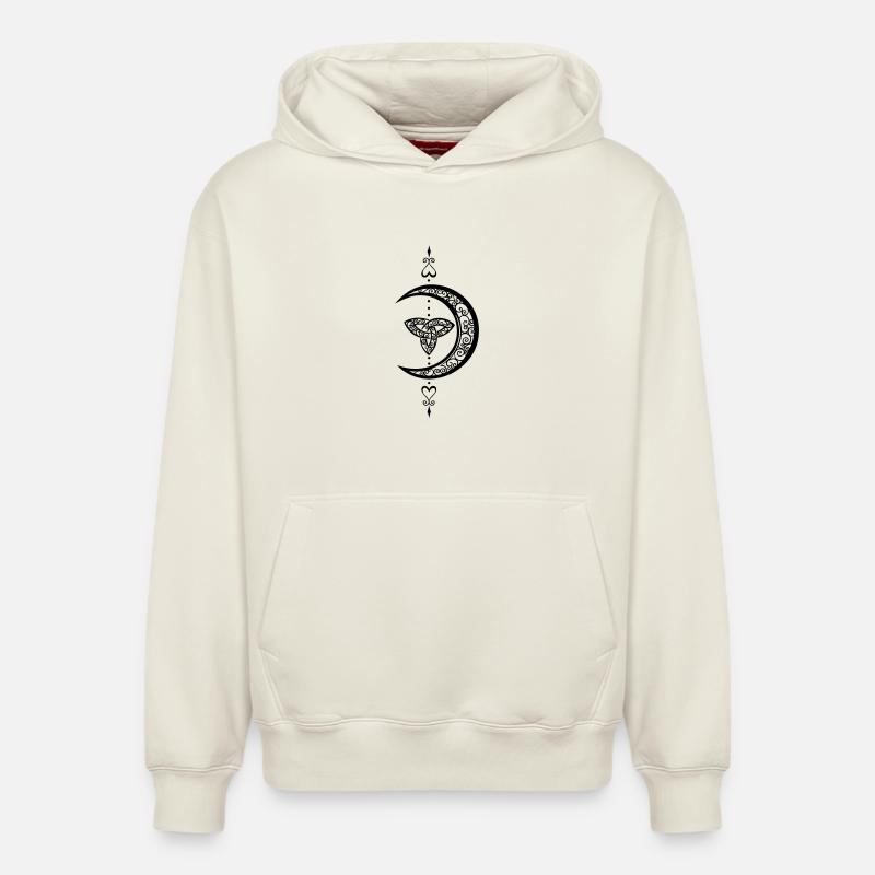 Mond Celtic Trinity Lune - Sweat à capuche unisexe décontracté en coton biologique – de SPREAD - blanc cassé