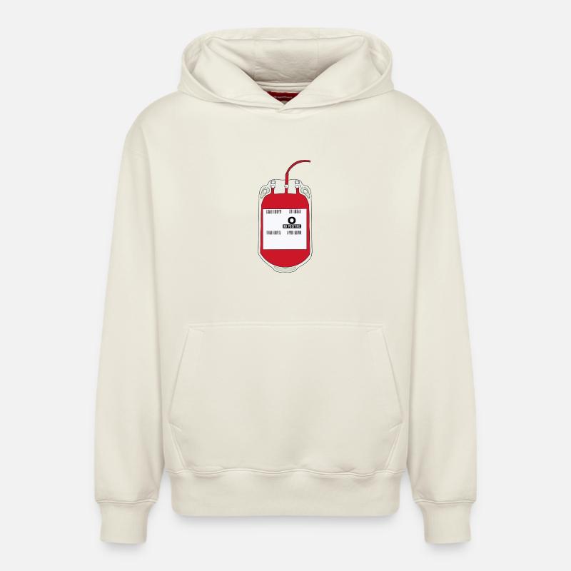O poche de sang positive - Sweat à capuche unisexe décontracté en coton biologique – de SPREAD - blanc cassé