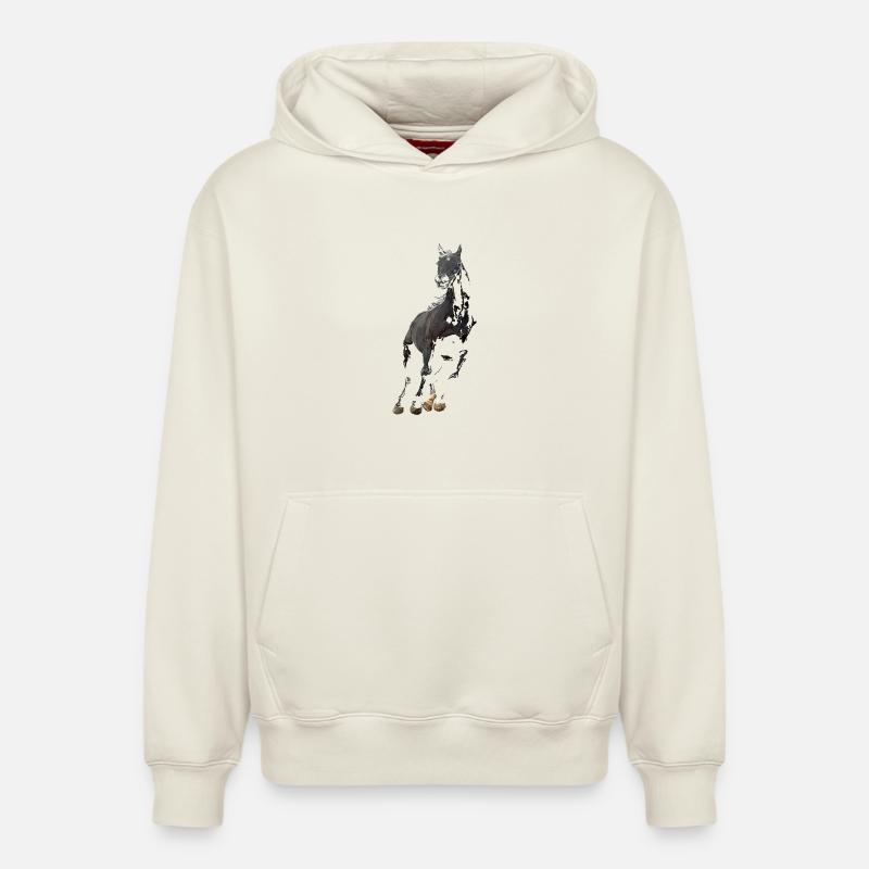 Cheval - Sweat à capuche unisexe décontracté en coton biologique – de SPREAD - blanc cassé