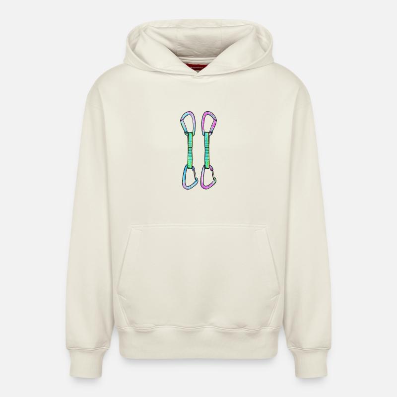 Dégaines d’escalade - Sweat à capuche unisexe décontracté en coton biologique – de SPREAD - blanc cassé