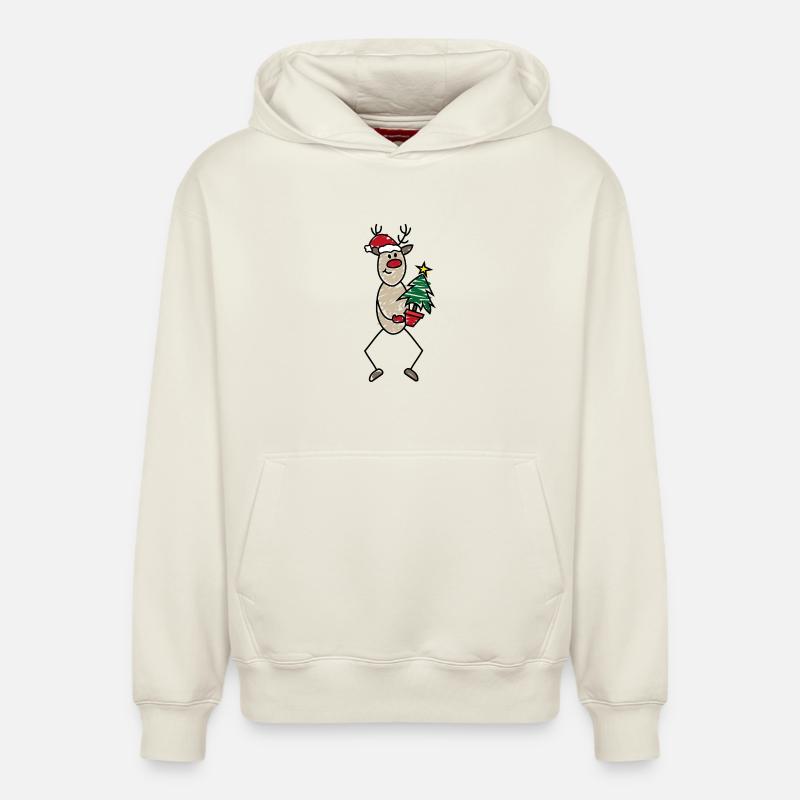 Noël - Sweat à capuche unisexe décontracté en coton biologique – de SPREAD - blanc cassé