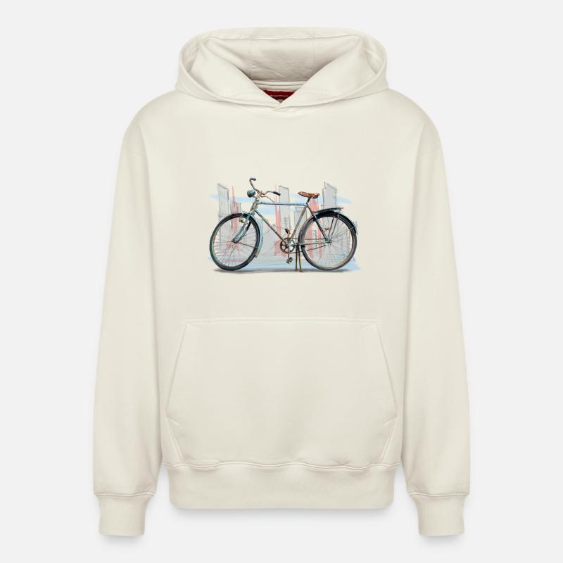 Bicycle - Sweat à capuche unisexe décontracté en coton biologique – de SPREAD - blanc cassé