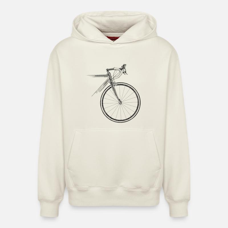 vélo de course - Sweat à capuche unisexe décontracté en coton biologique – de SPREAD - blanc cassé