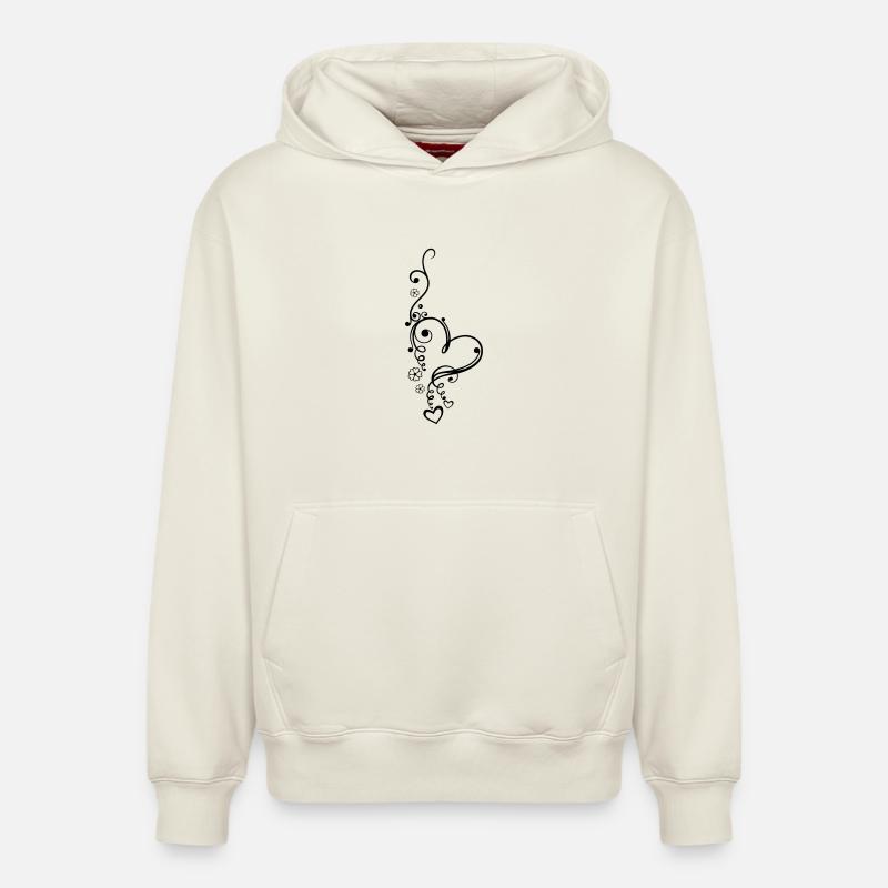 Saint Valentin. Amour amour, - Sweat à capuche unisexe décontracté en coton biologique – de SPREAD - blanc cassé