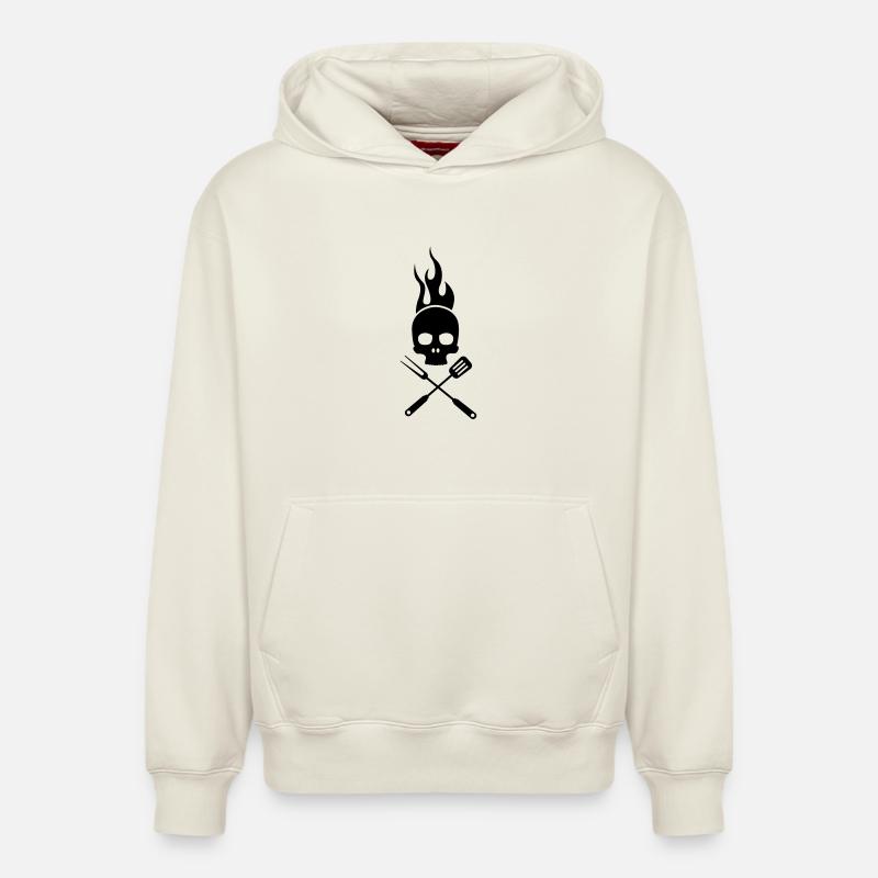 bbq - Relaxed Unisex Organic Hoodie – von SPREAD - Naturweiß