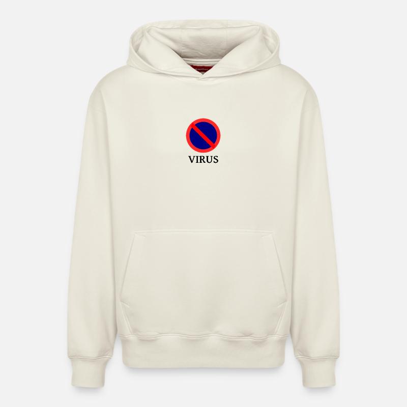 Interdit aux virus - Sweat à capuche unisexe décontracté en coton biologique – de SPREAD - blanc cassé