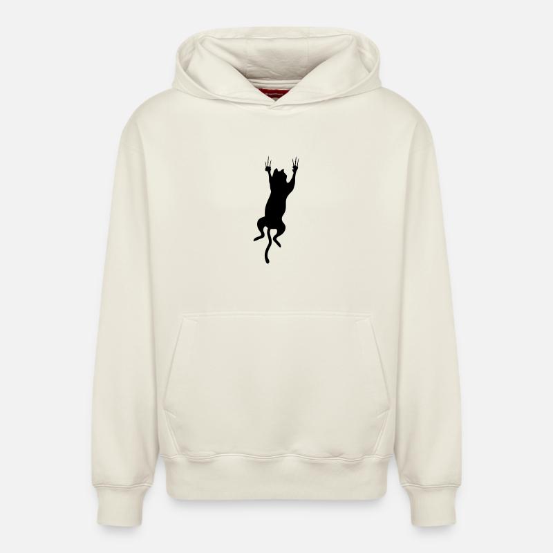 chat cat - Sweat à capuche unisexe décontracté en coton biologique – de SPREAD - blanc cassé