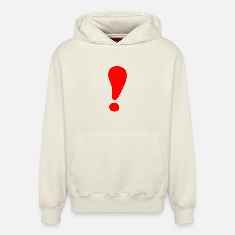 Point d'exclamation - Sweat à capuche unisexe décontracté en coton biologique – de SPREAD - blanc cassé