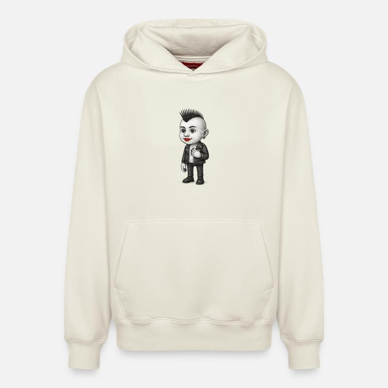 Punk Child - Sweat à capuche unisexe décontracté en coton biologique – de SPREAD - blanc cassé