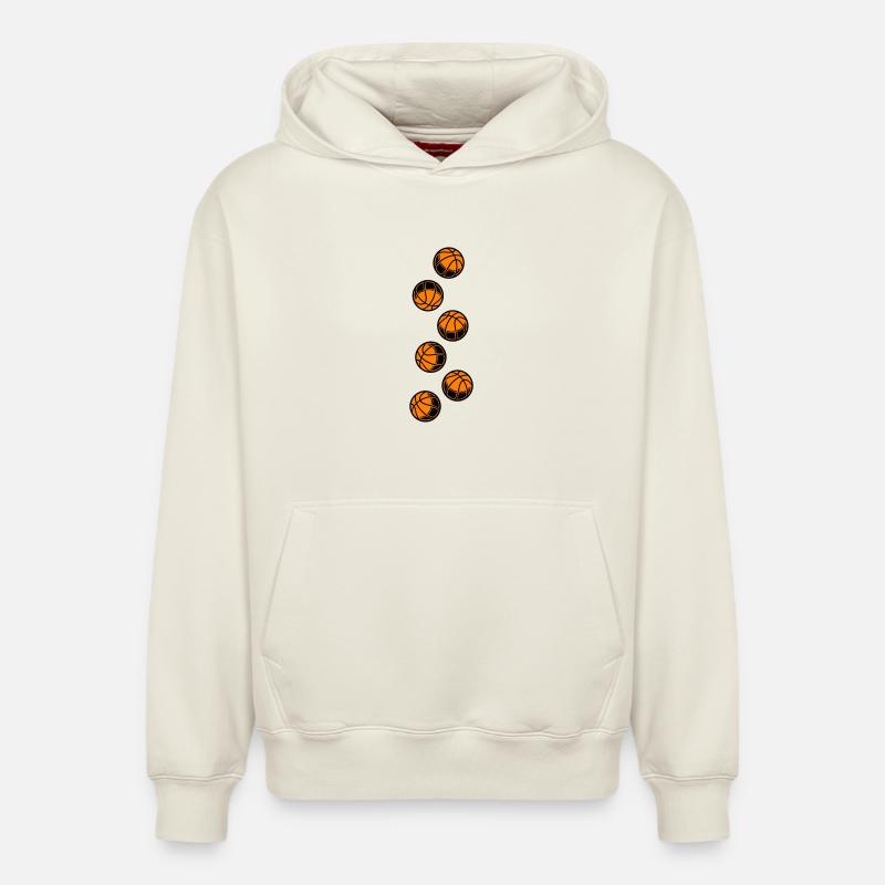 Icône du basket-ball - Sweat à capuche unisexe décontracté en coton biologique – de SPREAD - blanc cassé