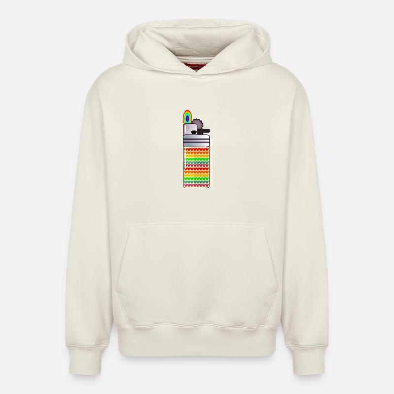 RAINBOW - BRIQUET À FUMER - Sweat à capuche unisexe décontracté en coton biologique – de SPREAD - blanc cassé
